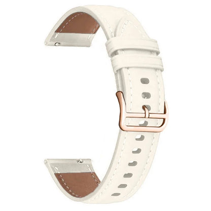 For Garmin vivoactive 5 / Venu 2 Plus / Venu Sq PU Leather Watch Strap Gold Buckle 20mm Watch Band