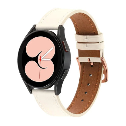 For Garmin vivoactive 5 / Venu 2 Plus / Venu Sq PU Leather Watch Strap Gold Buckle 20mm Watch Band