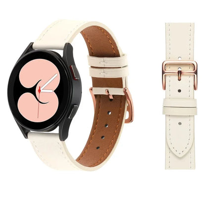 For Garmin vivoactive 5 / Venu 2 Plus / Venu Sq PU Leather Watch Strap Gold Buckle 20mm Watch Band