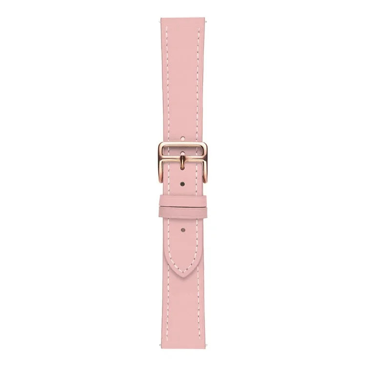 For Garmin vivoactive 5 / Venu 2 Plus / Venu Sq PU Leather Watch Strap Gold Buckle 20mm Watch Band