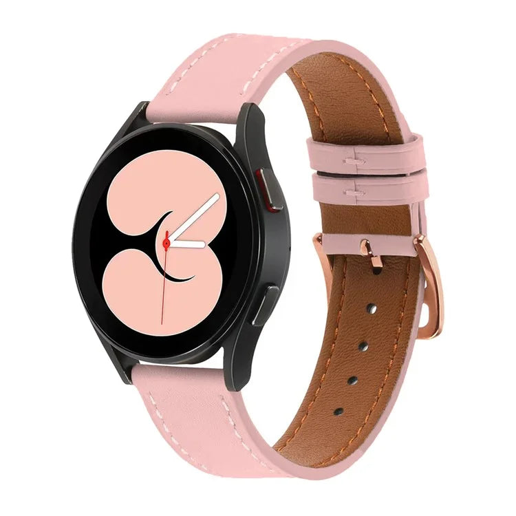 For Garmin vivoactive 5 / Venu 2 Plus / Venu Sq PU Leather Watch Strap Gold Buckle 20mm Watch Band