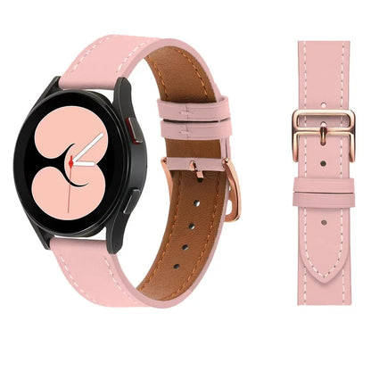 For Garmin vivoactive 5 / Venu 2 Plus / Venu Sq PU Leather Watch Strap Gold Buckle 20mm Watch Band