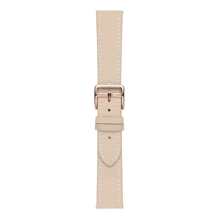 For Garmin vivoactive 5 / Venu 2 Plus / Venu Sq PU Leather Watch Strap Gold Buckle 20mm Watch Band