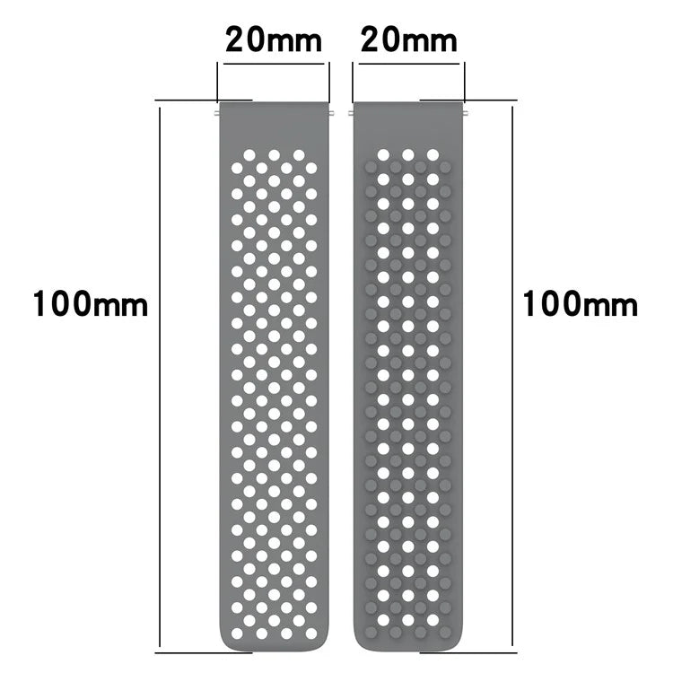 For Garmin vivoactive 5 / GarminActive 5 / Venu Sq 2 Silicone Watch Strap 20mm Breathable Watch Band