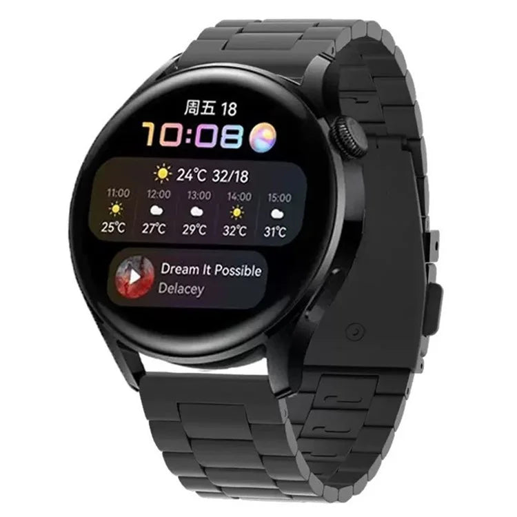 For Huawei Watch GT4 46mm / GT3 46mm / GT2 46mm Watch Strap 3 Beads Titanium Steel 22mm Wrist Band