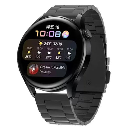 For Huawei Watch GT4 46mm / GT3 46mm / GT2 46mm Watch Strap 3 Beads Titanium Steel 22mm Wrist Band