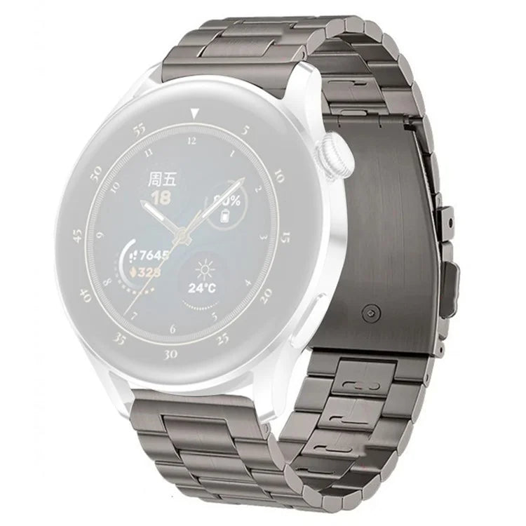 For Huawei Watch GT4 46mm / GT3 46mm / GT2 46mm Watch Strap 3 Beads Titanium Steel 22mm Wrist Band