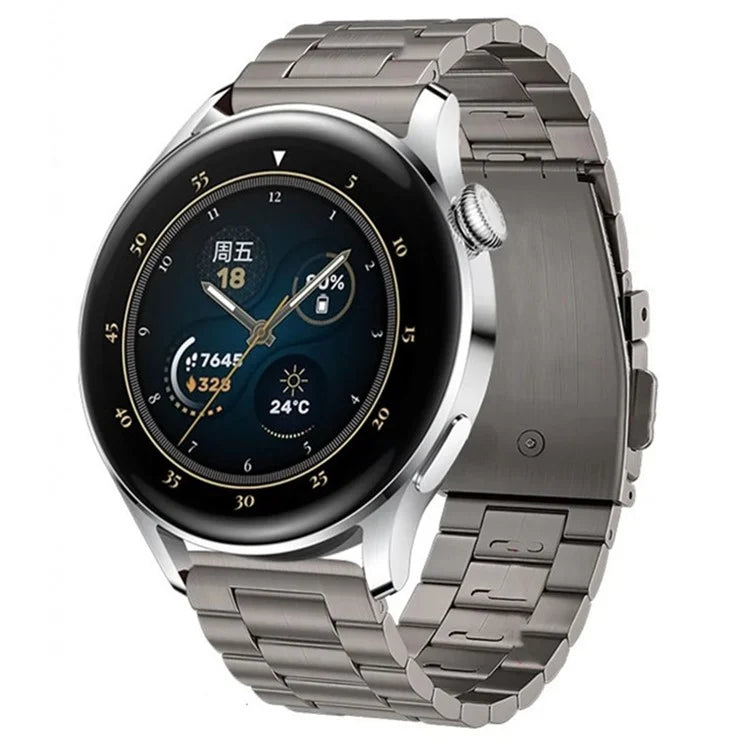 For Huawei Watch GT4 46mm / GT3 46mm / GT2 46mm Watch Strap 3 Beads Titanium Steel 22mm Wrist Band