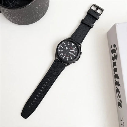 For Huawei Watch GT 4 / GT 3 / GT 2 46mm Watch Band 22mm Genuine Cow Leather Stitching Lines Strap