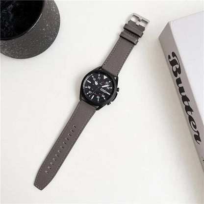 For Huawei Watch GT 4 / GT 3 / GT 2 46mm Watch Band 22mm Genuine Cow Leather Stitching Lines Strap
