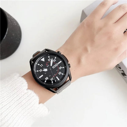 For Huawei Watch GT 4 / GT 3 / GT 2 46mm Watch Band 22mm Genuine Cow Leather Stitching Lines Strap