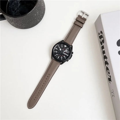 For Huawei Watch GT 4 / GT 3 / GT 2 46mm Watch Band 22mm Genuine Cow Leather Stitching Lines Strap