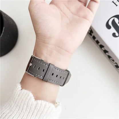 For Huawei Watch GT 4 / GT 3 / GT 2 46mm Watch Band 22mm Genuine Cow Leather Stitching Lines Strap