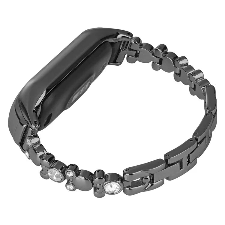 For Xiaomi Smart Band 8 Watch Strap Rhinestone Decor Metal Wrist Band Bracelet
