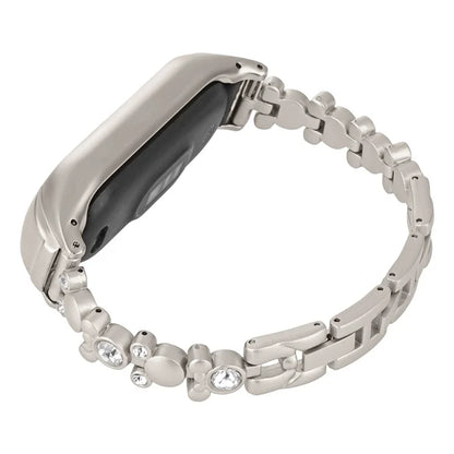 For Xiaomi Mi Band 7 Rhinestone Decor Watch Band Metal Strap Replacement