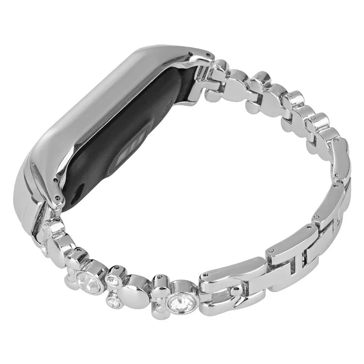 For Xiaomi Mi Band 5 / 6 Watch Band Bear Design Rhinestone Metal Watch Strap