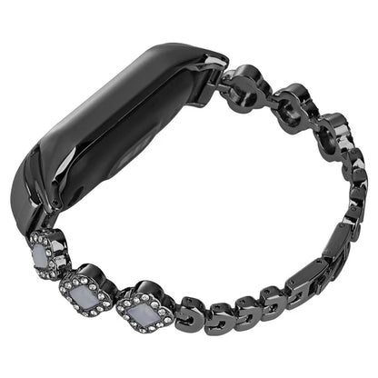 For Xiaomi Smart Band 8 Watch Band Strap Rhinestone Decor Clover Bracelet