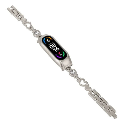 For Xiaomi Mi Band 7 Bling Band Rhinestones Decor Stylish Metal Wristband