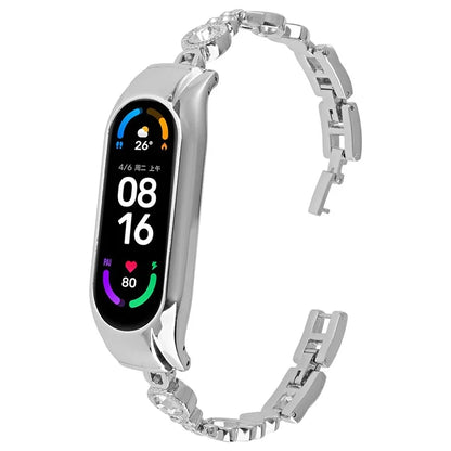 For Xiaomi Mi Band 7 Bling Band Rhinestones Decor Stylish Metal Wristband