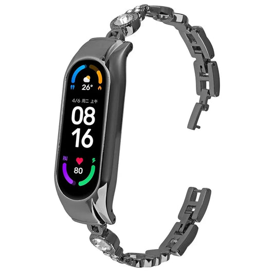 For Xiaomi Smart Band 8 Watch Bracelet Rhinestones Decor Metal Strap Replacement