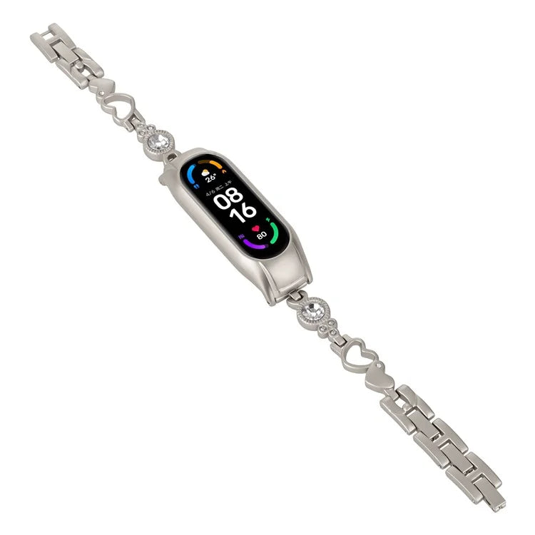 For Xiaomi Smart Band 8 Watch Bracelet Rhinestones Decor Metal Strap Replacement