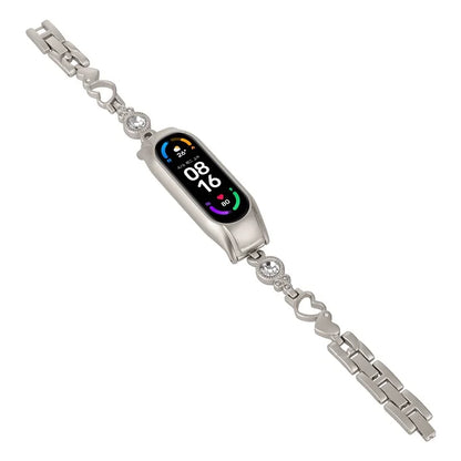 For Xiaomi Mi Band 5 / 6 Metal Bracelet Rhinestones Decor Wristband Strap