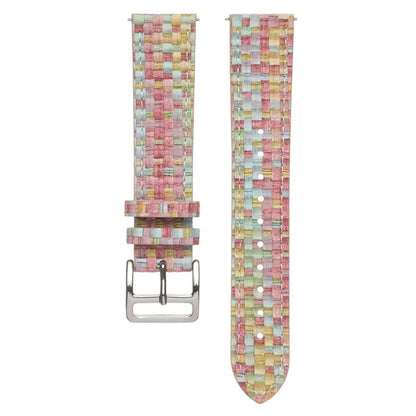 For GarminActive 5 / Samsung Galaxy Watch6 Classic 47mm 43mm Watch Band 20mm Braided PU Leather Wrist Strap