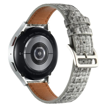 For GarminActive 5 / Samsung Galaxy Watch6 Classic 47mm 43mm Watch Band 20mm Braided PU Leather Wrist Strap