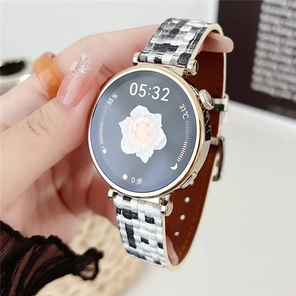 For Huawei Watch GT 4 41mm / Garmin Venu 3S Watch Strap Braided PU Leather 18mm Wrist Band