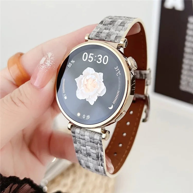 For Huawei Watch GT 4 41mm / Garmin Venu 3S Watch Strap Braided PU Leather 18mm Wrist Band