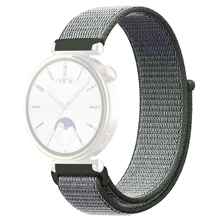 For Huawei Watch GT 4 41mm / Garmin Venu 3S Watch Band 18mm Nylon Loop Adjustable Wrist Strap