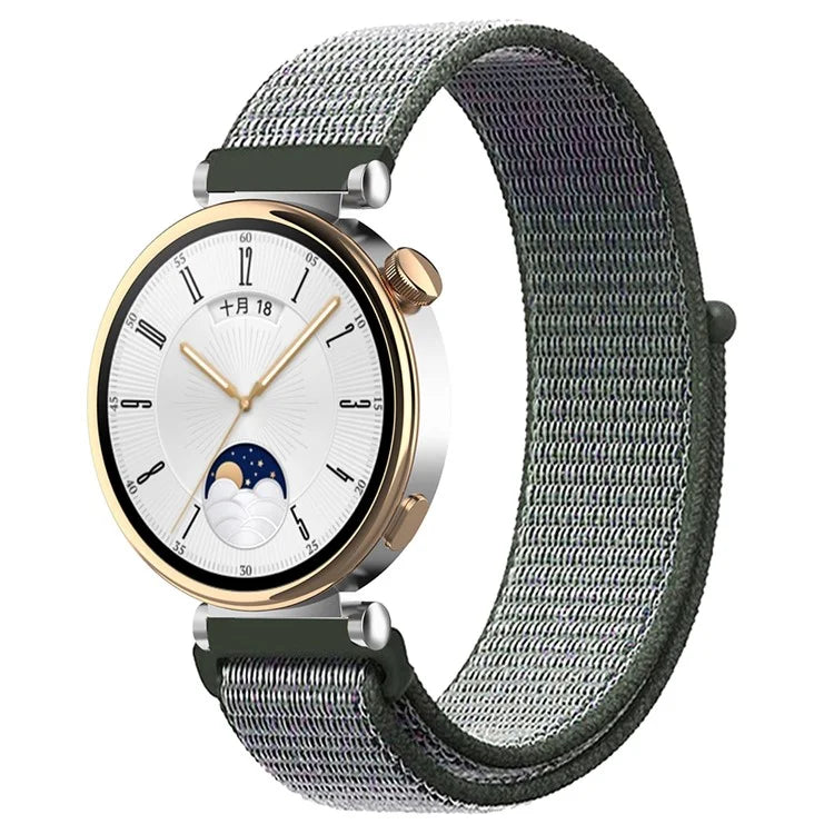 For Huawei Watch GT 4 41mm / Garmin Venu 3S Watch Band 18mm Nylon Loop Adjustable Wrist Strap