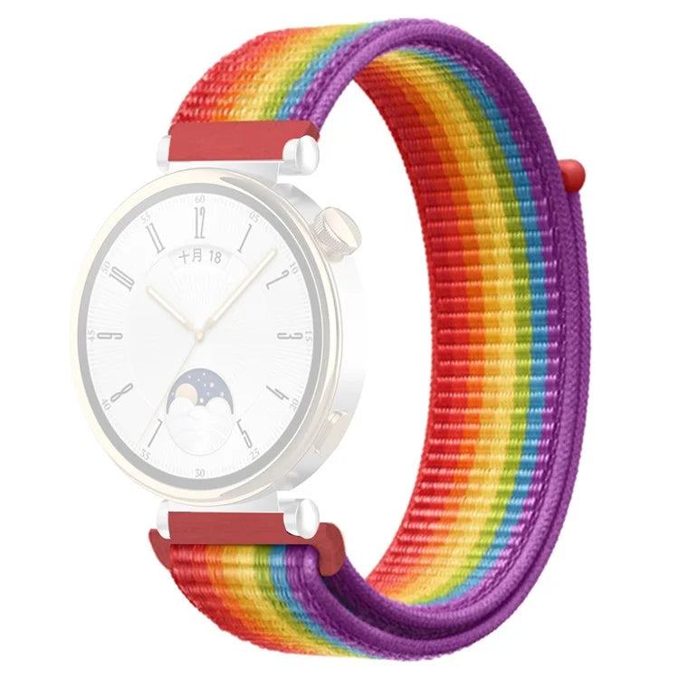 For Huawei Watch GT 4 41mm / Garmin Venu 3S Watch Band 18mm Nylon Loop Adjustable Wrist Strap