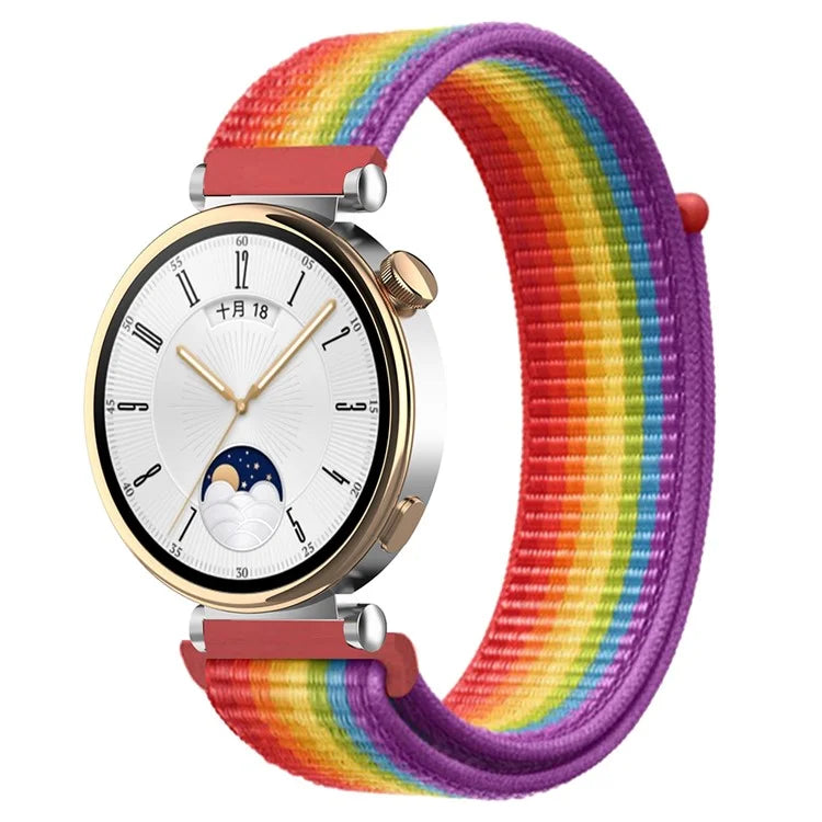 For Huawei Watch GT 4 41mm / Garmin Venu 3S Watch Band 18mm Nylon Loop Adjustable Wrist Strap