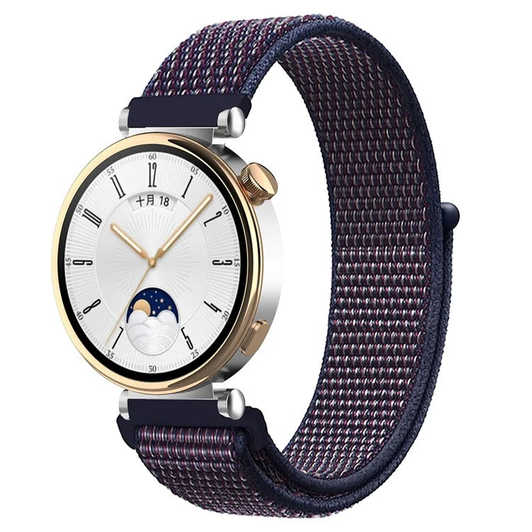 For Huawei Watch GT 4 41mm / Garmin Venu 3S Watch Band 18mm Nylon Loop Adjustable Wrist Strap