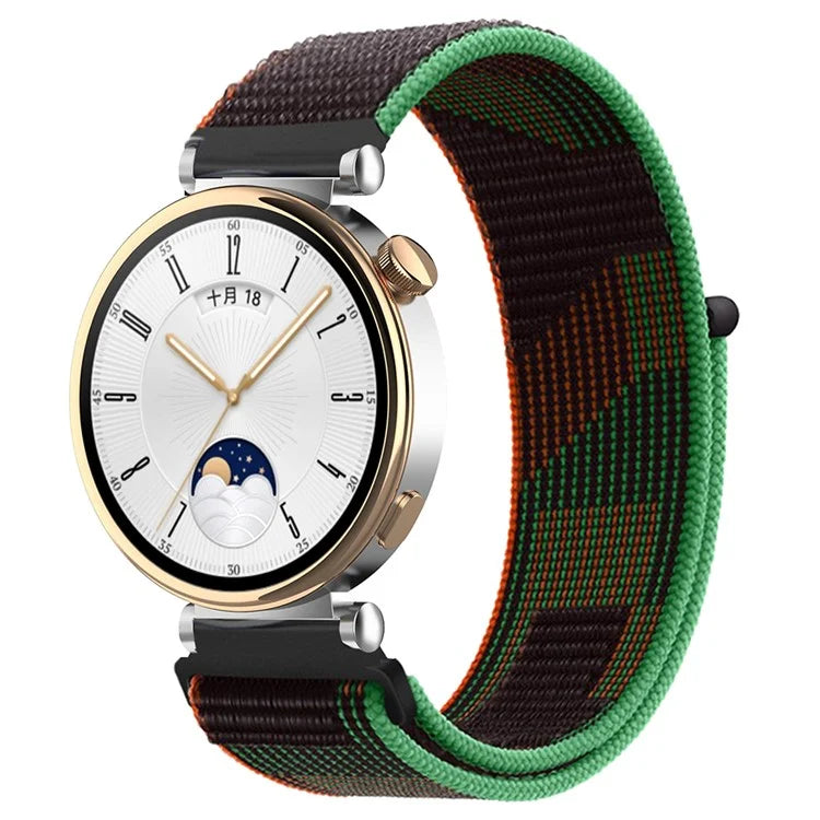 For Huawei Watch GT 4 41mm / Garmin Venu 3S Watch Band 18mm Nylon Loop Adjustable Wrist Strap