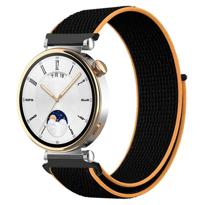 For Huawei Watch GT 4 41mm / Garmin Venu 3S Watch Band 18mm Nylon Loop Adjustable Wrist Strap+Orange
