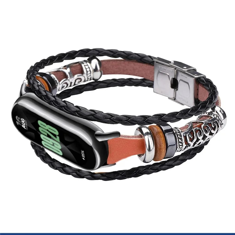 For Xiaomi Smart Band 8 / Band 8 NFC Watch Bands Ethnic Style Beaded Retro Strap with Connector