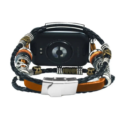 For Xiaomi Smart Band 8 Pro Watch Band Retro Ethnic Style Beads Watch Strap Bracelet