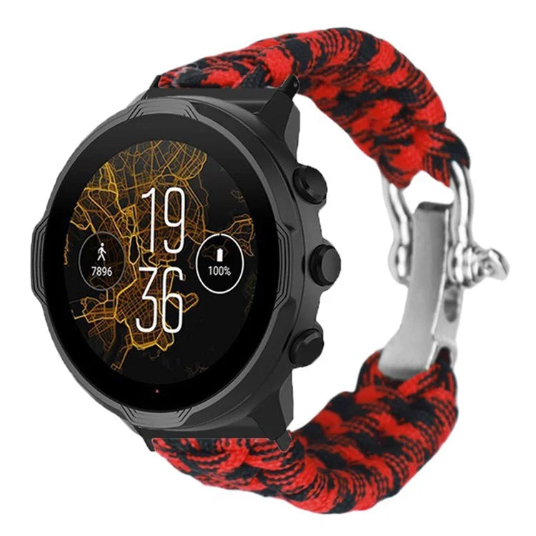 For Suunto Spartan Sport Wrist HR Baro / Suunto 7 / Suunto 9 24mm Watch Band Braided Rope Wrist Strap Bracelet