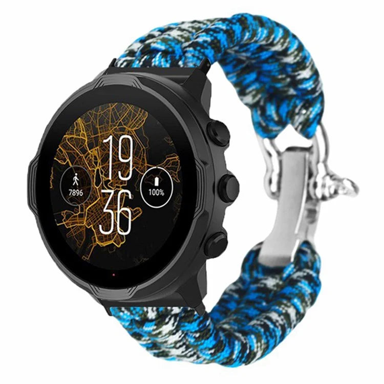 For Suunto Spartan Sport Wrist HR Baro / Suunto 7 / Suunto 9 24mm Watch Band Braided Rope Wrist Strap Bracelet