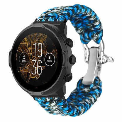 For Suunto Spartan Sport Wrist HR Baro / Suunto 7 / Suunto 9 24mm Watch Band Braided Rope Wrist Strap Bracelet