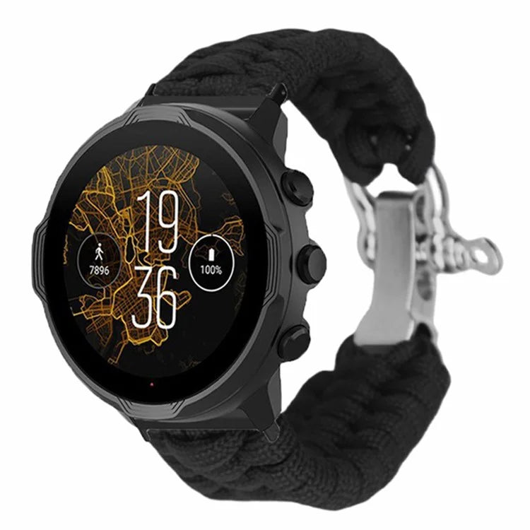 For Suunto Spartan Sport Wrist HR Baro / Suunto 7 / Suunto 9 24mm Watch Band Braided Rope Wrist Strap Bracelet