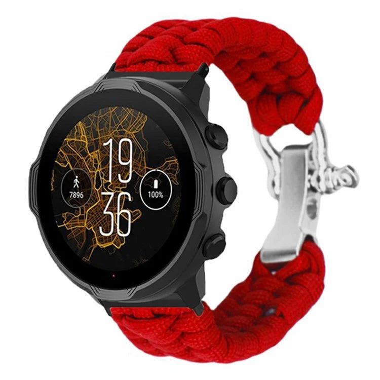 For Suunto Spartan Sport Wrist HR Baro / Suunto 7 / Suunto 9 24mm Watch Band Braided Rope Wrist Strap Bracelet