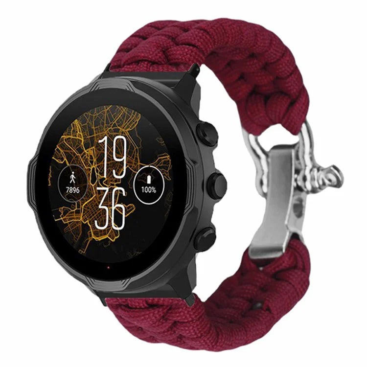 For Suunto Spartan Sport Wrist HR Baro / Suunto 7 / Suunto 9 24mm Watch Band Braided Rope Wrist Strap Bracelet