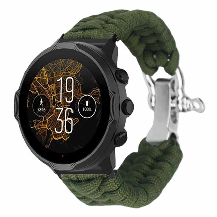 For Suunto Spartan Sport Wrist HR Baro / Suunto 7 / Suunto 9 24mm Watch Band Braided Rope Wrist Strap Bracelet