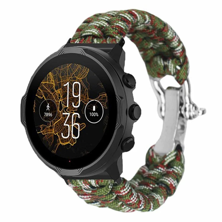 For Suunto Spartan Sport Wrist HR Baro / Suunto 7 / Suunto 9 24mm Watch Band Braided Rope Wrist Strap Bracelet