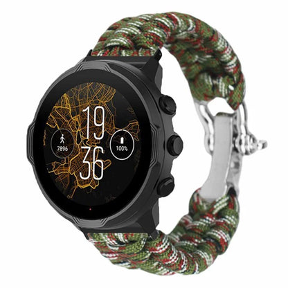 For Suunto Spartan Sport Wrist HR Baro / Suunto 7 / Suunto 9 24mm Watch Band Braided Rope Wrist Strap Bracelet