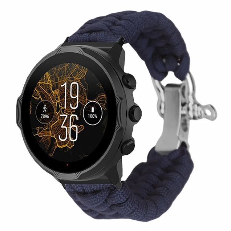 For Suunto Spartan Sport Wrist HR Baro / Suunto 7 / Suunto 9 24mm Watch Band Braided Rope Wrist Strap Bracelet