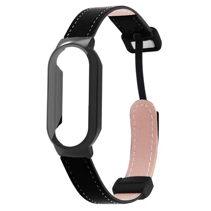 For Xiaomi Smart Band 8 / Smart Band 8 NFC Leather Watch Band Magnetic Buckle Strap with Watch Case / Screen Protector